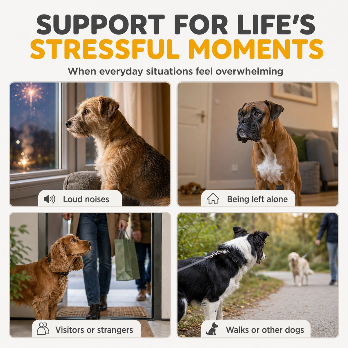 dog fear of fireworks thunder storm strangers other dogs can be helped with maxxicalm