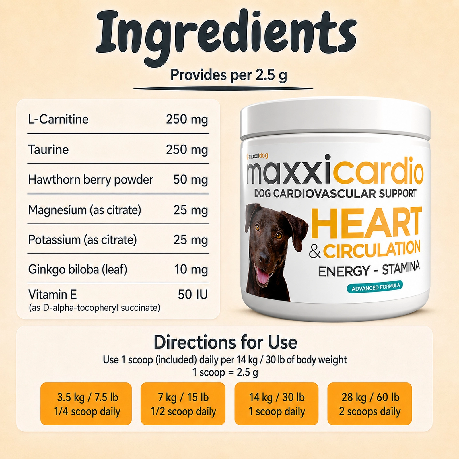 maxxicardio list of ingredients